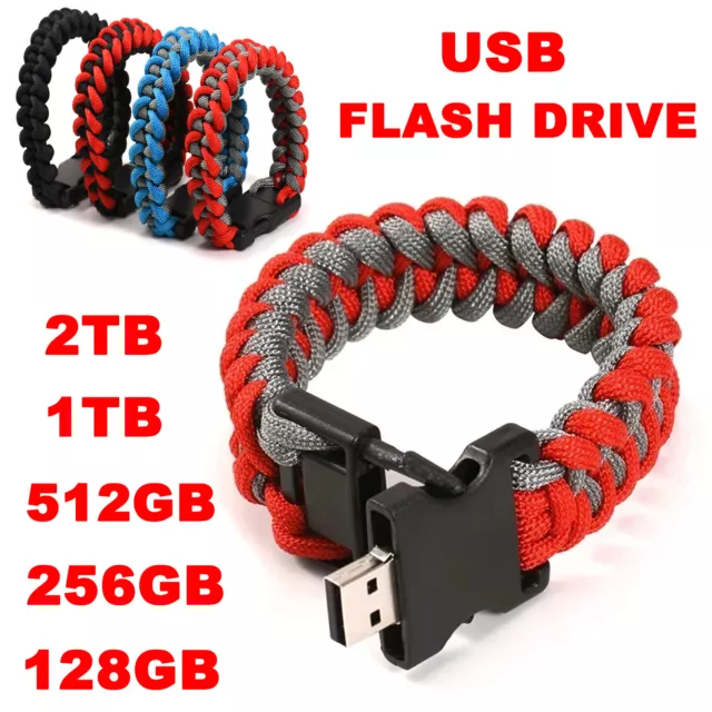 Nylon Braided Bracelet USB Flash Drive Memory Pen Stick External Storage 8GB~2TB