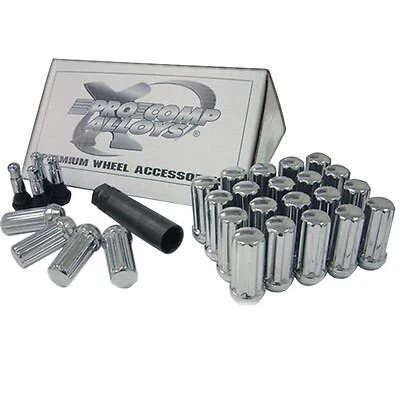 Pro Comp Wheels 11124 Lug Nut Kit 12 x 1.25 Spline 6 Lug Kit w/Valve Stem Lug