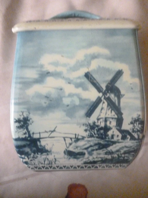 Jouet Ancien : Moulin à Musique En Tôle – Boîte à Musique Mécanique Paysages Europe