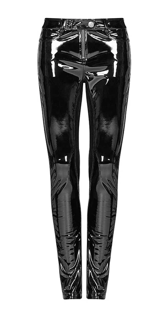 Pantalon slim zippé vinyle cuir vernis gothique punk cyber fétiche sexy PunkRave 9
