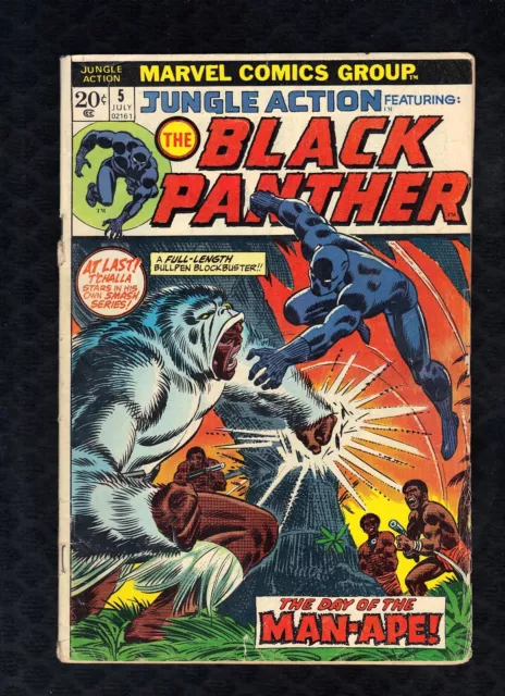 JUNGLE ACTION #5 Marvel Comics (1973) 1st Solo BLACK PANTHER [A4]