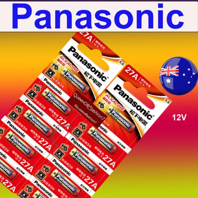 Genuine Panasonic 27A/23A12V 9V 6F22ND Battery Batteries Garage Car Remote Alarm 2