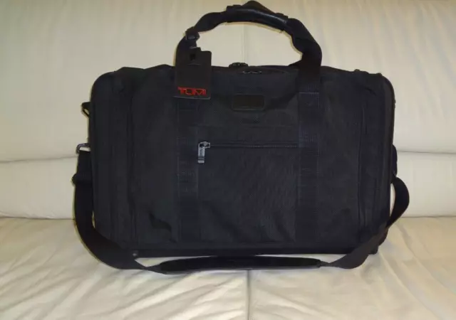 Tumi Black Ballistic Nylon Expandable Carry on Travel Duffel Weekender Bag 27803