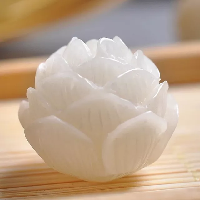 1pcs Manual Carved Lotus Shape Loose Beads DIY Charm Jewelry Flower Spacer Be-tz