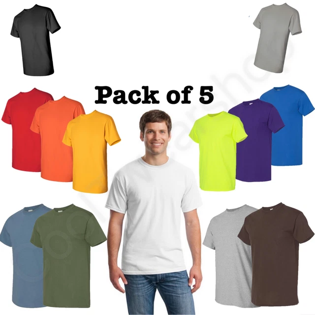 BULK LOT GILDAN Men Heavy Cotton Plain Short Sleeves TShirt 5000 (Pack