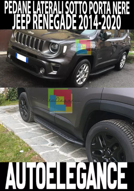 Pedane Laterali Per Jeep Renegade 2015-2020 In Alluminio Con Profilo Nero