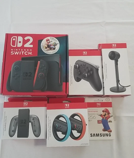 NINTENDO SWITCH 2 w/Mario Kart World Bundle 6 PCE SET PRO CONTROLLER ...