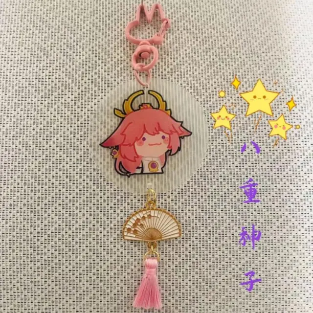 Genshin Impact Yae Miko Anime Schoolbag Tassels Key Chain Pendant Keychains