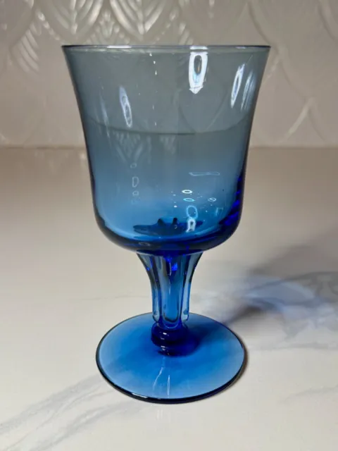 Vintage 1960s mid-century Morgantown Manor Blue goblet