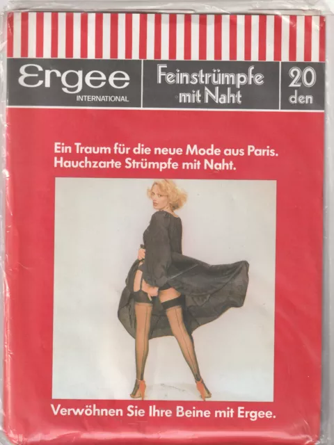 60s Nahtnylonstrümpfe ERGEE Gr. 9 1/2 -10-20den-Nylons mit Naht/Nahtstrümpfe(164