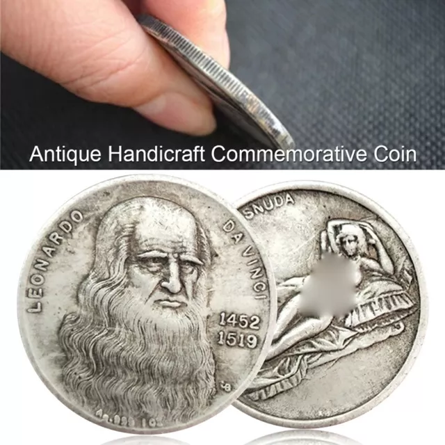 Collectable Leonardo da Vinci 1452-1519 Gift Commemorative Coin Hobo Nickel