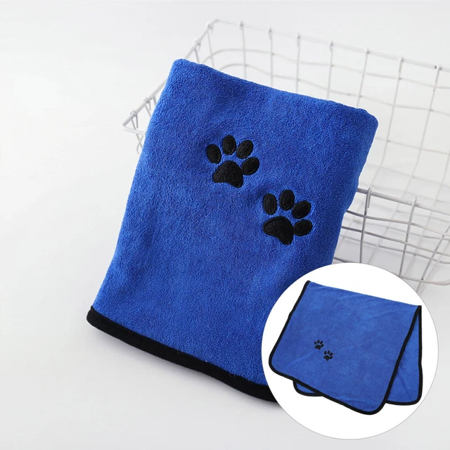 Asciugamano da bagno per animali domestici fibra asciugamano ad asciugamano ad asciugatura rapida asciugamano da bagno per animali domestici blu