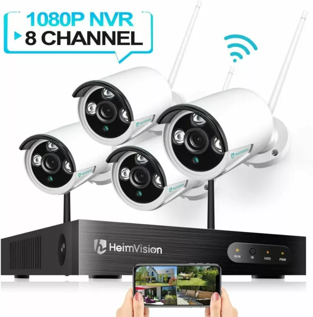 HeimVision 8CH 1080p HD Wireless Security IP Camera System WIFI NVR Kit Outdoor 2