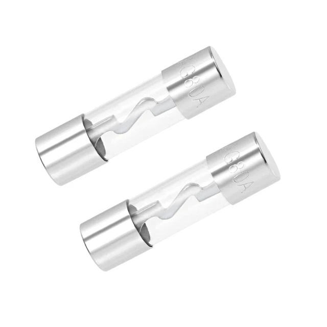 Fusibles cartouche 80A DC12V 10x38mm Soufflage Voiture Amplifier Verre 2Pcs