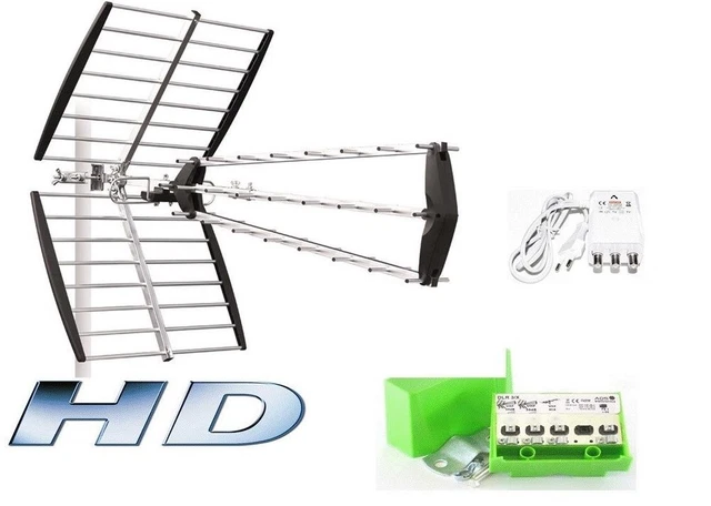 Dtt Decoder Aerial KIT ANTENNA DIGITALE TERRESTRE DTT 5G COMBINATA UNICA UHF VHF LTE ...