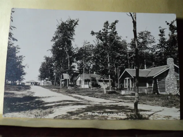 HOUGHTON LAKE HEIGHTS MI Michigan Street Scene 1924 RPPC Postcard