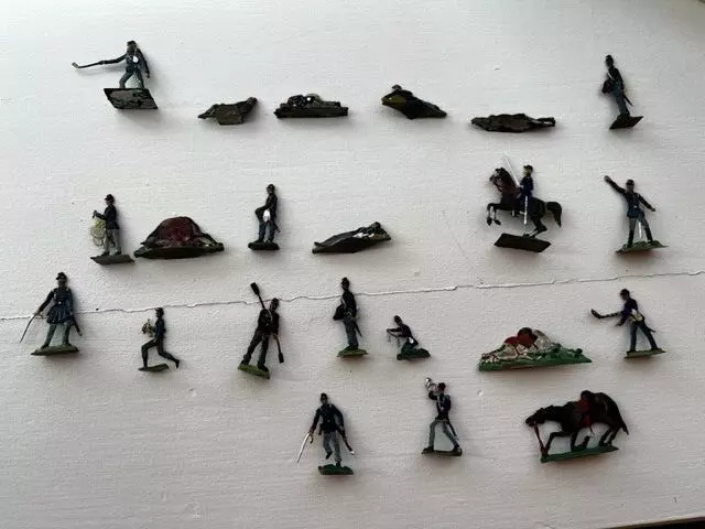 zinnfiguren flats toy soldier American Union Civil War - 22 pieces