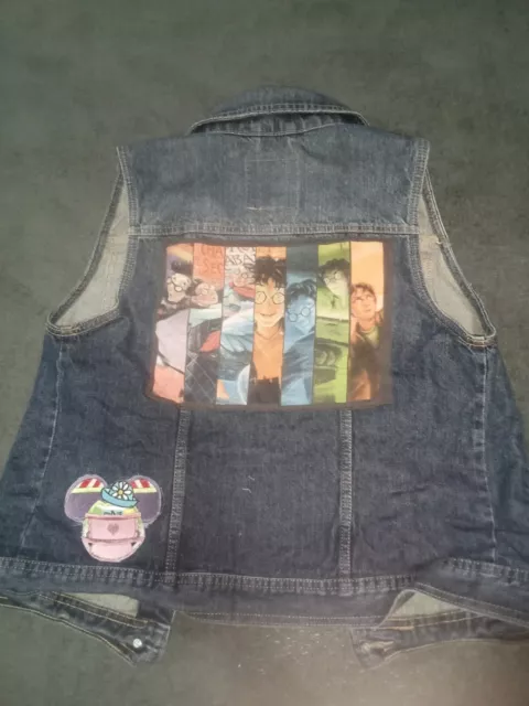 Harry Potter Denim Vest Mossimo Supply Co Size Large Youth One Of A Kind Patches