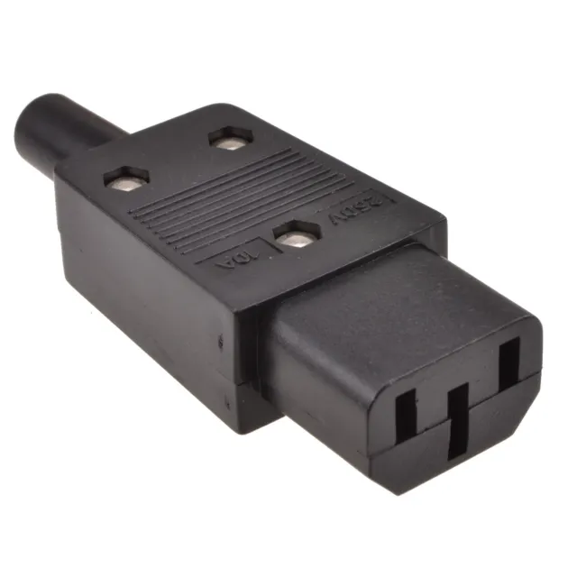 IEC C13 Female Inline Rewirable Socket Kettle Lead Power Adapter Plug 10A