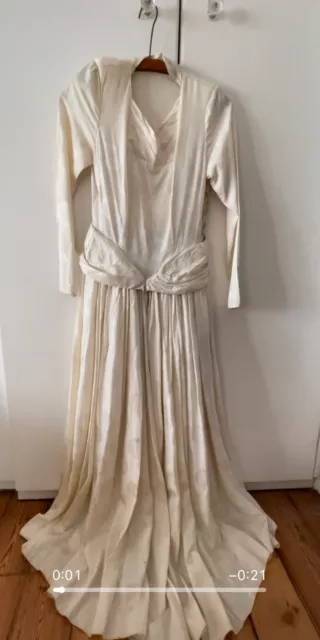 Antique 20s to early 30s Wedding Dress Art Deco Vintage Original XXS TLC