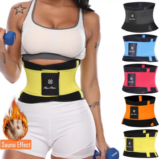 WOMEN WAIST TRAINER Sauna Neoprene Sweat Belt Tummy Control Yoga Gym Body  Shaper $9.99 - PicClick