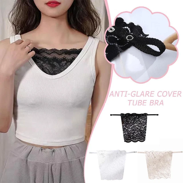 Lace Privacy Anti Peep Invisible Bra Modesty Panel Invisible Cleavage H9F8
