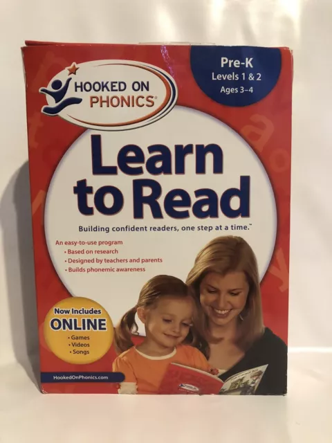 Hooked on Phonics Learn to Read Pre-K Levels 1&2 READ DESCRIPTION