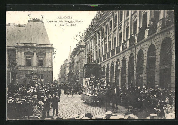 CPA Rennes, Souvenir de la Fete des Fleurs 2 State Flesh 1905