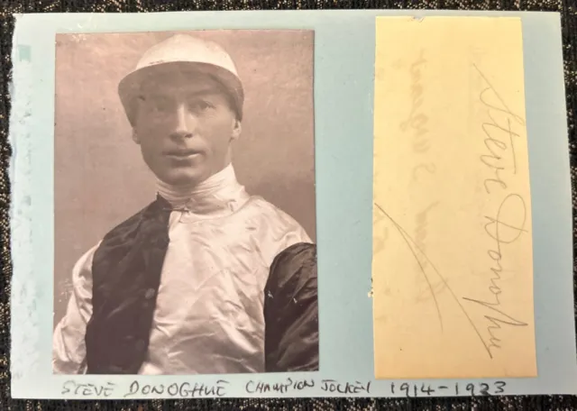 Signed 1920s Steve Donoghue Horse Racing Champion Jockey Autograph Page