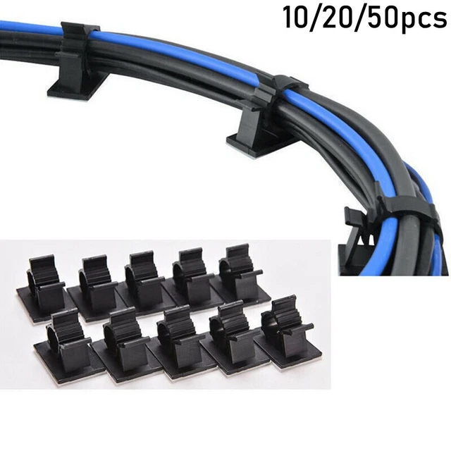 10-50 piezas Autoadhesivas Ajustables Cable Autoadhesivo Abrazadera De Alambre Fijado