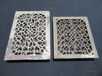 ~ Two Ornate Antique Cast Iron Registers ~ Architectural Salvage