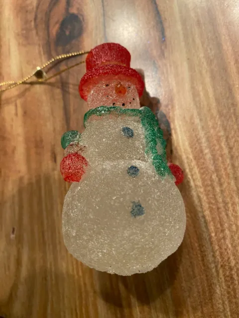 Snowman Resin Christmas Ornament 3.5"