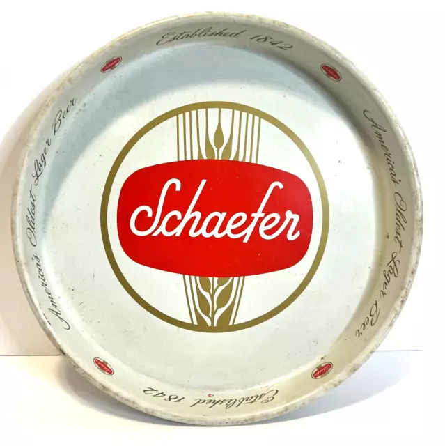 VTG Schaefer Beer Tray America's Oldest Beer Established 1842 Metal
