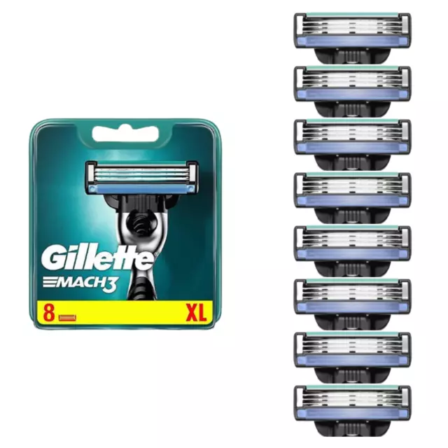 Gillette Mach3 Rasierklingen, 8er Pack für Herrenrasierer mit 3-fach Klinge, OVP