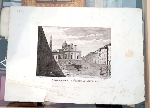 1832. Toscana – Rosaspina -Viaggio Pittorico Storico.   Piazza S. Spirito