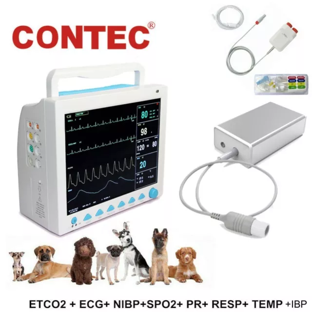 CONTEC CMS8000 VET ICU Veterinary Vital Signs CO2 Patient Monitor Capnograph IBP