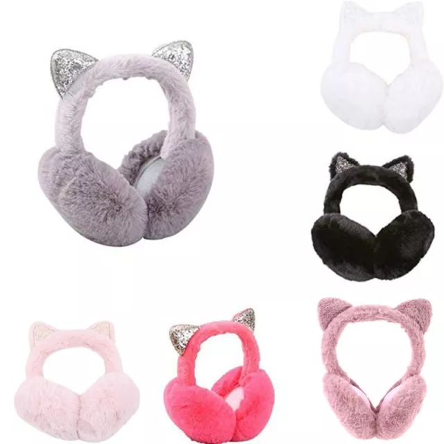 Women Cartoon for Ears Design Windproof Warm Adjustable Earmuffs