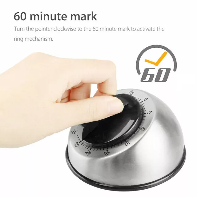 60 Minute Mechanical Kitchen Timer – Reliable Food Cooking Time Analogu Tool