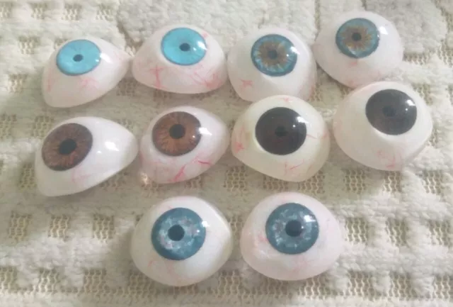 Conjunto de ojos de mezcla artificial antiguo de 10 piezas de prótesis...