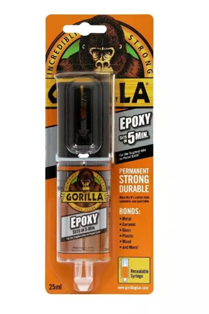 Gorilla Glue Epoxy Crystal Clear , Gap Filling , Water-resistant Glue - 25ml