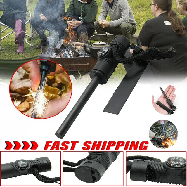 Fire Starter Flint Steel Striker Ferro Rod Waterproof Firesteel Camping Lighter