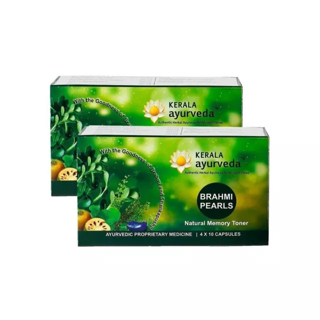 Kerala Ayurveda Brahmi Perles 40 Capsules (Paquet De 2) Utile En Stress &