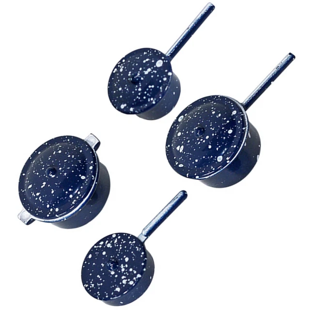 4 Pcs Doll House Pot Kitchen Cookware Model Accessories Decorations 3