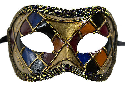 Mask from Venice Colombine Mosaic Golden Costume-Ball Masquerade - 687 -V82