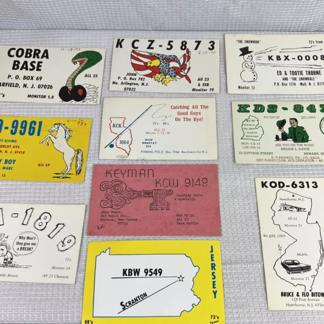 Vintage Qsl Radio Cards Amateur Radio Qsl Cards Lot New Jersey Radio Cards 10 1999 Picclick