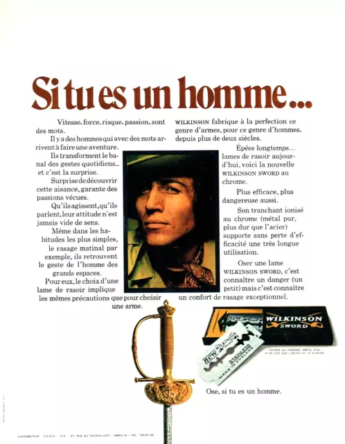 publicité Advertising  1122  1970  Wilkinson sword lame rasoir si tu es un homme