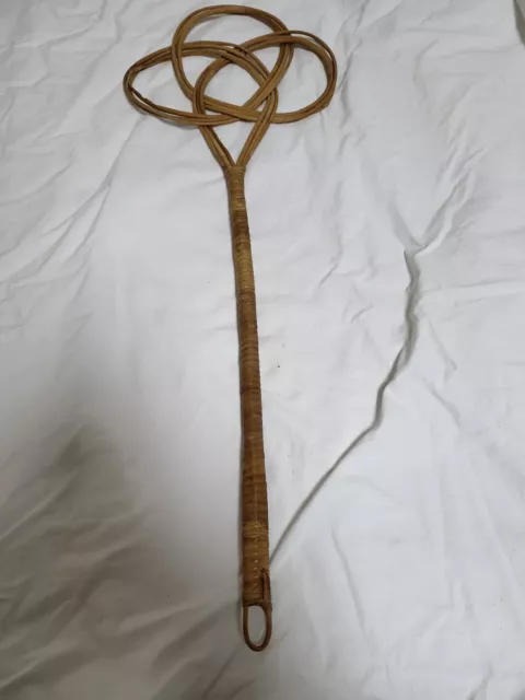 Vintage Bamboo Wicker Rattan Rug Beater 29 Long by 9 Wide MCM Tiki