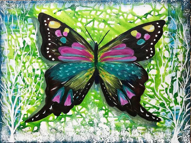 Goofong 5D Diamant Painting Tier, DIY Diamond Painting Schmetterling Full Runde