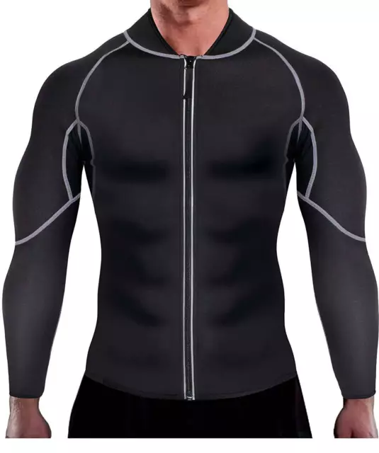 Men Neoprene Sweat Hot Sauna Suit Muscle Training Gym Fitness Wear Workout Shirt 3