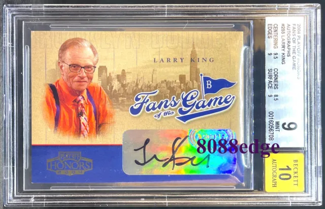 2004 Fans Of The Game Auto Sp: Larry King -"Cnn" Hall Of Fame Bgs 9 Autograph 10